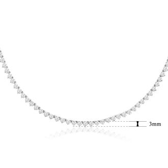 10 Carat Diamond Tennis Necklace In 14 Karat White Gold