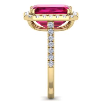 9 Carat Ruby and Diamond Ring In 14 Karat Yellow Gold