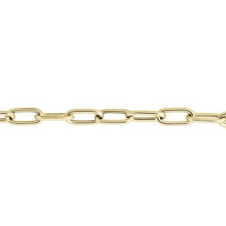 14 Karat Yellow Gold Over Sterling Silver Paperclip Chain Necklace, 20 Inches
