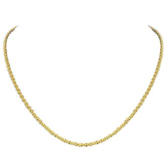 14 Karat Yellow Gold Over Sterling Silver Basket Chain Necklace, 18 Inches