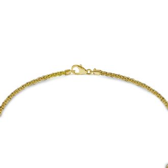 14 Karat Yellow Gold Over Sterling Silver Basket Chain Necklace, 18 Inches