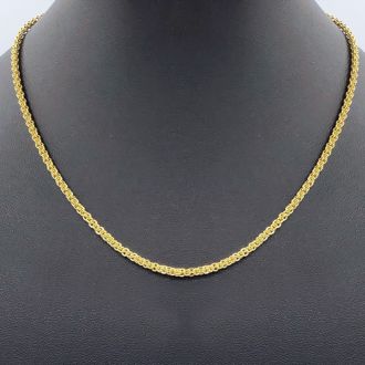 14 Karat Yellow Gold Over Sterling Silver Basket Chain Necklace, 18 Inches