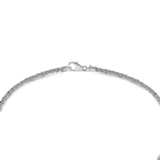 SOLID 925 Sterling Silver Basket Chain Necklace, 18 Inches