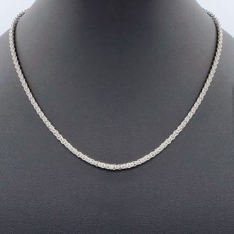 SOLID 925 Sterling Silver Basket Chain Necklace, 18 Inches