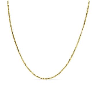 14 Karat Yellow Gold Over Sterling Silver 4.9mm Popcorn Chain Necklace, 18 Inches