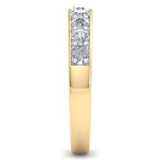 1/2 Carat Diamond Wedding Band In 14 Karat Yellow Gold