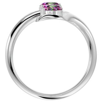 1 Carat Two Stone Mystic Topaz Ring In 14 Karat White Gold
