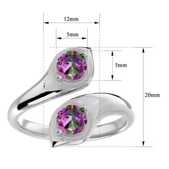 1 Carat Two Stone Mystic Topaz Ring In 14 Karat White Gold