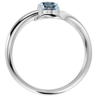 Aquamarine Ring: Aquamarine Jewelry: 1 Carat Two Stone Aquamarine Ring In 14 Karat White Gold