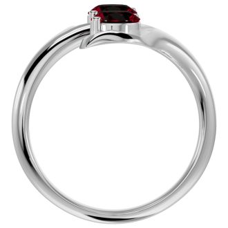 1 Carat Two Stone Ruby Ring In 14 Karat White Gold