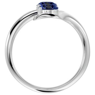 1 Carat Two Stone Tanzanite Ring In 14 Karat White Gold