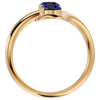 1 Carat Two Stone Tanzanite Ring In 14 Karat Yellow Gold