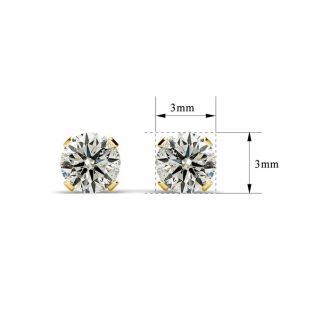 Nearly 1/4 Carat Diamond Stud Earrings In Yellow Gold. Fiery Little Diamonds!