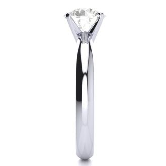 1 1/2 Carat Diamond Solitaire Engagement Ring In 14K White Gold. Bright And Fiery Diamond Deal!