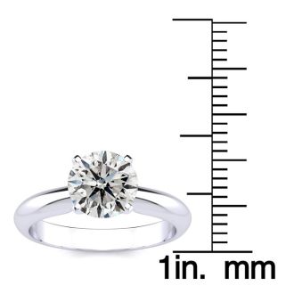 1 1/2 Carat Diamond Solitaire Engagement Ring In 14K White Gold. Bright And Fiery Diamond Deal!