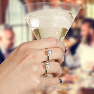 1 1/2 Carat Diamond Solitaire Engagement Ring In 14K White Gold. Bright And Fiery Diamond Deal!