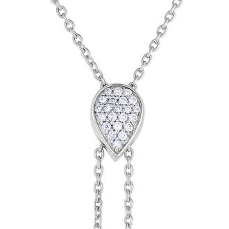 1/4 Carat Diamond Droplets Necklace In Sterling Silver, 18 Inches