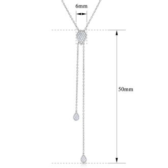 1/4 Carat Diamond Droplets Necklace In Sterling Silver, 18 Inches