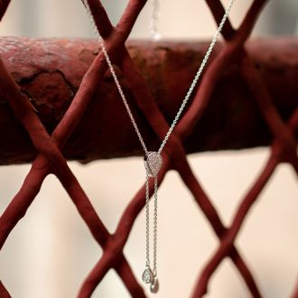 1/4 Carat Diamond Droplets Necklace In Sterling Silver, 18 Inches