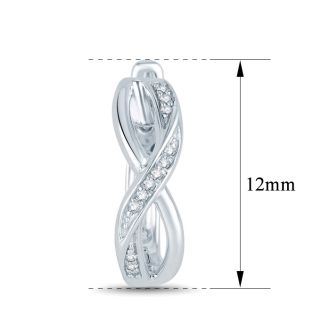 1/8ct Oval Shape Diamond Infinity Hoop Earrings. Beautiful New Style. Fits Wonderfully