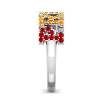 1/2 Carat Rainbow Pride Gemstone Ring In 14 Karat White Gold