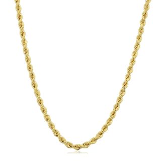 2.1mm Rope Chain, 24 Inches, Yellow Gold