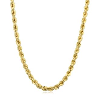 3.3mm Rope Chain, 24 Inches, Yellow Gold