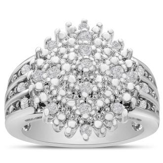 Important and Fabulous Nearly 1/2 Carat Diamond Cocktail Ring. Huge Amazing Ring!