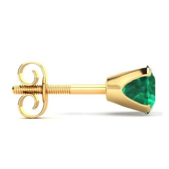 1/3 Carat Emerald Stud Earrings in 14 Karat Yellow Gold Over Sterling Silver