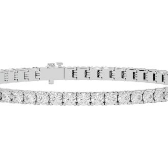 5 Carat Moissanite Tennis Bracelet In 14 Karat White Gold, 7 Inches