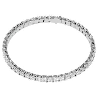 7 Carat Moissanite Tennis Bracelet In 14 Karat White Gold, 7 Inches