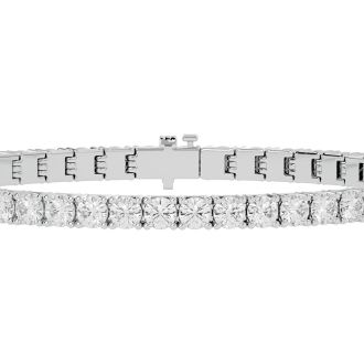 7 Carat Moissanite Tennis Bracelet In 14 Karat White Gold, 7 Inches