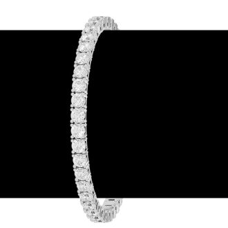 11 1/2 Carat Moissanite Tennis Bracelet In 14 Karat White Gold, 7 Inches