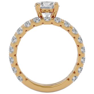 4 Carat Round Diamond Bridal Set In 14 Karat Yellow Gold