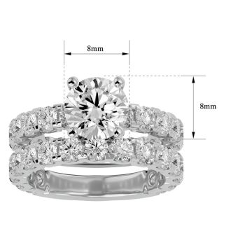 5 Carat Round Diamond Bridal Set In 14 Karat White Gold