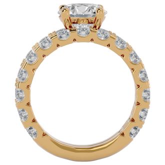 5 Carat Round Diamond Bridal Set In 14 Karat Yellow Gold