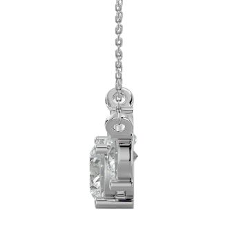 1 3/4 Carat Diamond Three Stone Necklace In 14 Karat White Gold, 18 Inches