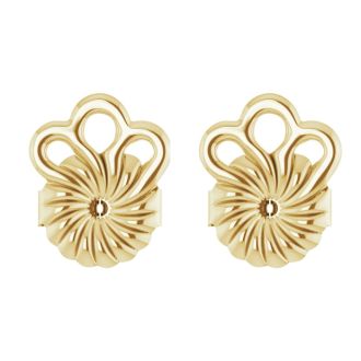 14K Yellow Gold 8mm Earring Stabilizer Backs For Heavy Earrings