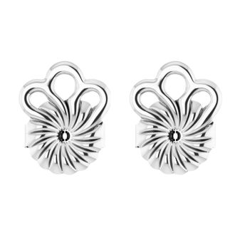 14K White Gold 8mm Earring Stabilizer Backs For Heavy Earrings