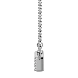 1/4 Carat Diamond Three Stone Necklace In 10 Karat White Gold, 18 Inches