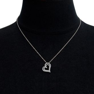 0.05 Carat Diamond Heart Necklace With Free Chain, 18 Inches