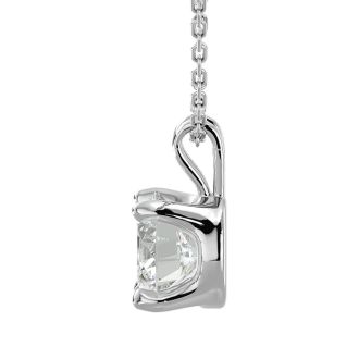1 Carat Moissanite Solitaire Necklace In Solid 14K White Gold.  Exceptionally Fiery, Beautifully Cut Fabulous Moissanite!