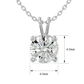 1 Carat Moissanite Solitaire Necklace In Solid 14K White Gold.  Exceptionally Fiery, Beautifully Cut Fabulous Moissanite!