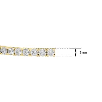5 Carat Moissanite Tennis Bracelet In 14 Karat Yellow Gold, 7 Inches