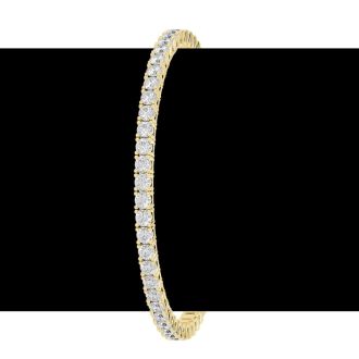 5 Carat Moissanite Tennis Bracelet In 14 Karat Yellow Gold, 7 Inches