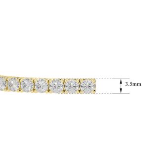 7 Carat Moissanite Tennis Bracelet In 14 Karat Yellow Gold, 7 Inches