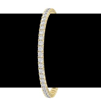 7 Carat Moissanite Tennis Bracelet In 14 Karat Yellow Gold, 7 Inches