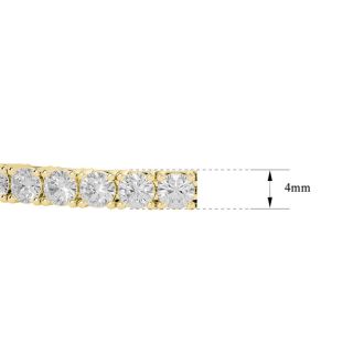 11 1/2 Carat Moissanite Tennis Bracelet In 14 Karat Yellow Gold, 7 Inches