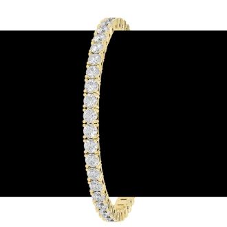 11 1/2 Carat Moissanite Tennis Bracelet In 14 Karat Yellow Gold, 7 Inches