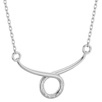 10 Diamond Circle Bar Platinum Plated Necklace, 18 Inches. Brand New Fantastic Necklace Created With Genuine Natural Rose Cut Diamonds!
